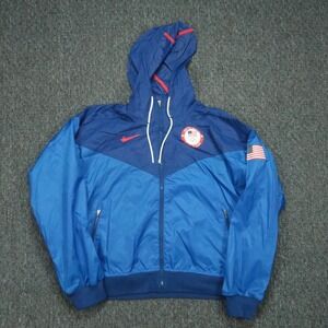 Nike Jacket Women Medium Blue Sportswear USA Olympic Windrunner Windbreaker